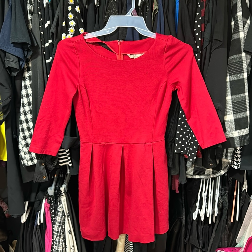 Banana Republic red pleated skirt dress